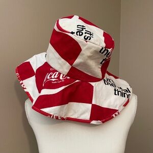Vintage 60s 70s Coca-Cola Bucket Hat Canvas Coke It's the Real Thing Souvenir
